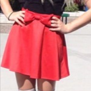 Beautiful classic red skater skirt with bow!